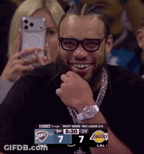 Man Wearing Glasses Watching Basketball GIF