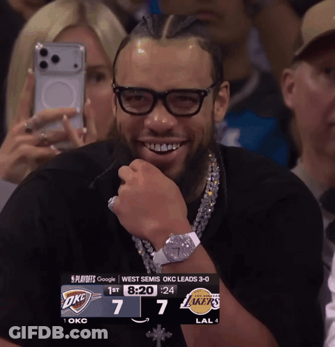 Man Wearing Glasses Watching Basketball Game GIF