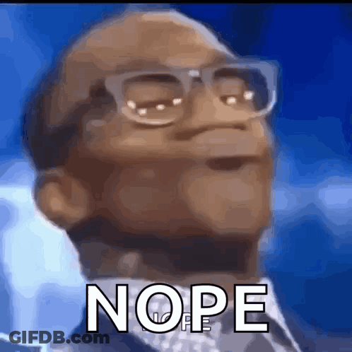 Man Wearing Glasses With Nope GIF