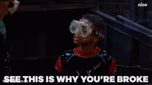 Man Wearing Goggles Saying Youre Broke GIF