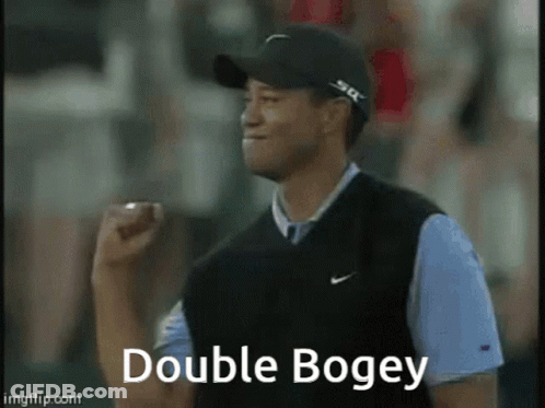 Man Wearing Hat And Double Bogey Vest GIF