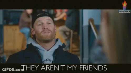 Man Wearing Hat And Hoodie Saying They Aren't My Friends GIF
