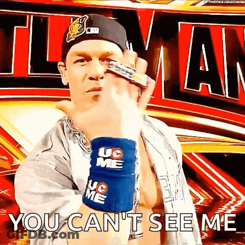 Man Wearing Hat And Wristbands With You Can't See Me GIF