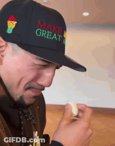 Man Wearing Hat Saying Make Great GIF