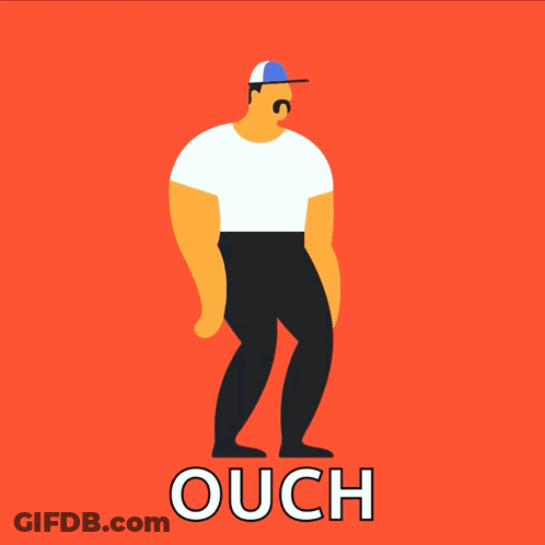 Man Wearing Hat Saying Ouch GIF