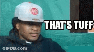 Man Wearing Hat With Tuff Words GIF