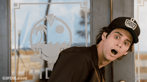 Man Wearing HDS Hat In Front Of Glass Door GIF