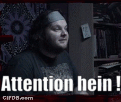 Man Wearing Headband Says Attention Hein GIF