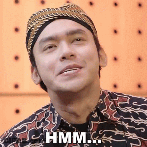 Man Wearing Headband Says Hmm GIF