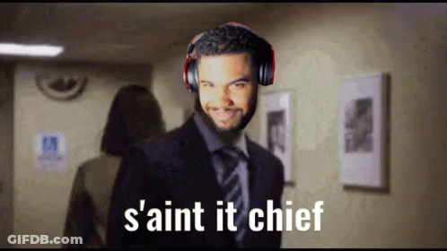 Man Wearing Headphones Aint It Chief GIF