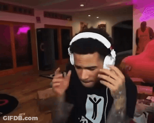 Man Wearing Headphones And Black Y Shirt GIF