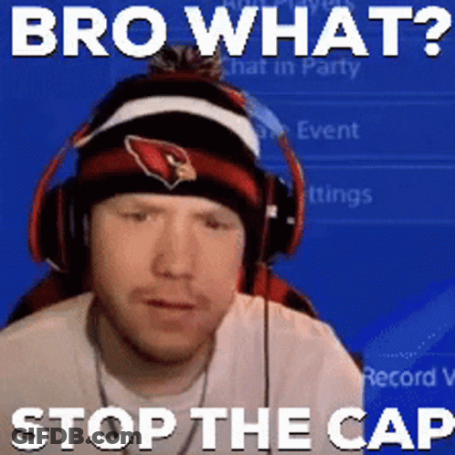 Man Wearing Headphones And Cardinals Hat Saying Stop The Cap GIF
