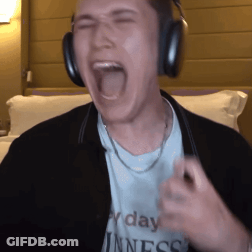 Man Wearing Headphones And Every Day T-Shirt GIF
