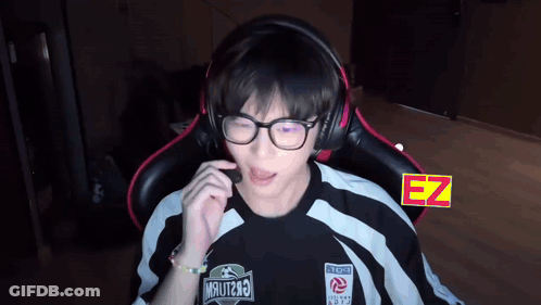 Man Wearing Headphones And EZ Shirt GIF