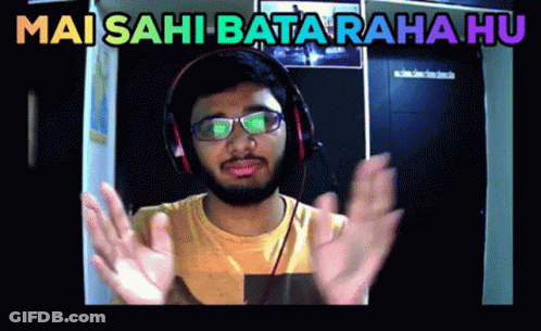 Man Wearing Headphones And Glasses Saying Mai Sahi Bata Raha Hu GIF