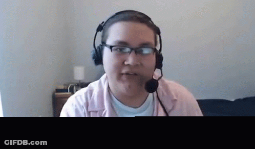 Man Wearing Headphones And Glasses Says Teamwork GIF