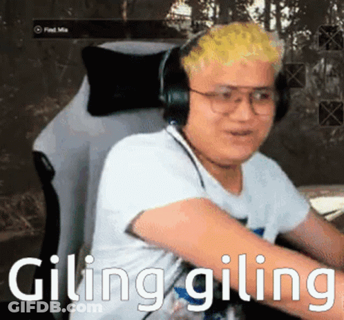 Man Wearing Headphones And Glasses Sitting Giling Giling GIF