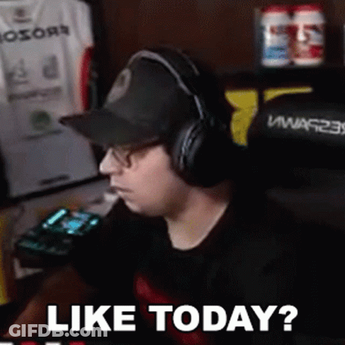 Man Wearing Headphones And Hat Asking If He Likes Today GIF