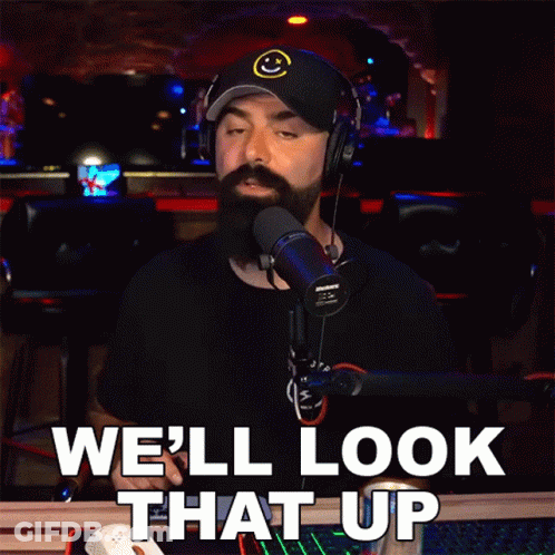 Man Wearing Headphones And Hat Saying Look That Up GIF