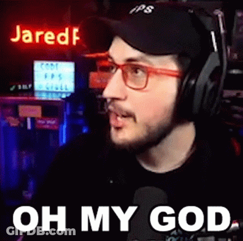 Man Wearing Headphones And Hat Saying Oh My God GIF
