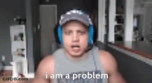Man Wearing Headphones And Hat Says I Am A Problem GIF