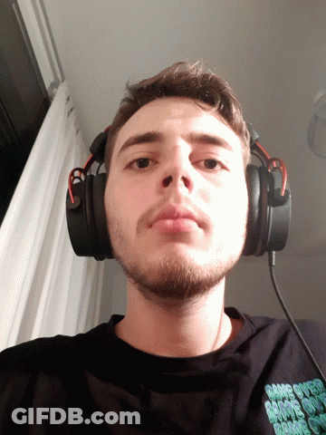 Man Wearing Headphones And I Love You Shirt GIF