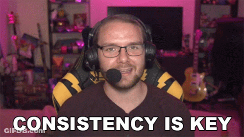 Man Wearing Headphones And Microphone Consistency Is Key GIF