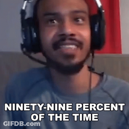 Man Wearing Headphones And Microphone Saying Ninety-Nine Percent GIF