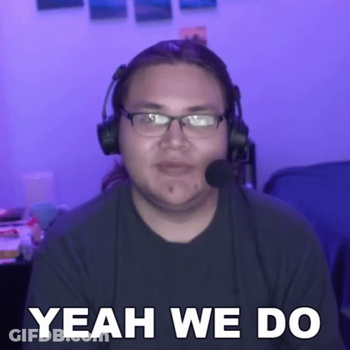 Man Wearing Headphones And Microphone Says Yeah We Do GIF