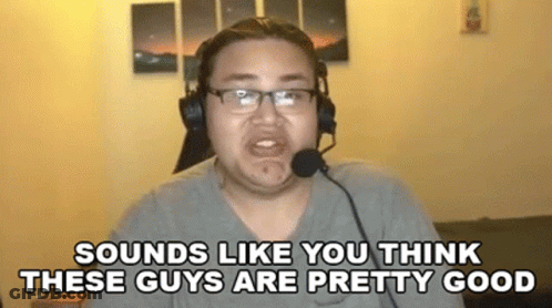 Man Wearing Headphones And Microphone Talking Into Microphone In Front Of Camera GIF