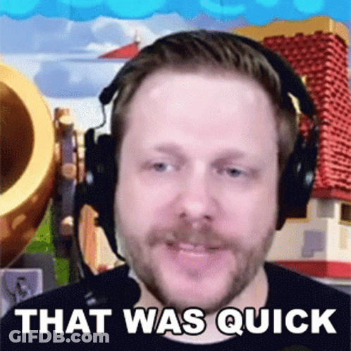 Man Wearing Headphones And Microphone That Was Quick GIF