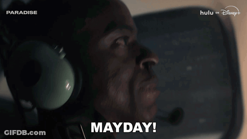 Man Wearing Headphones And Microphone With Mayday GIF