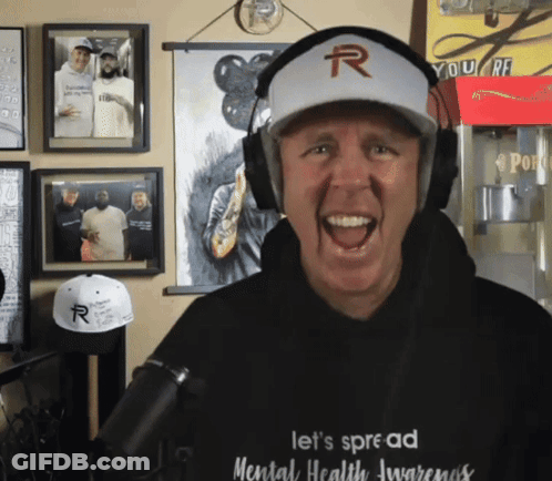 Man Wearing Headphones And R Hat GIF