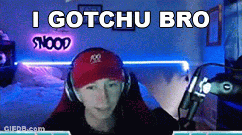 Man Wearing Headphones And Red I Gotchu Bro Hat GIF