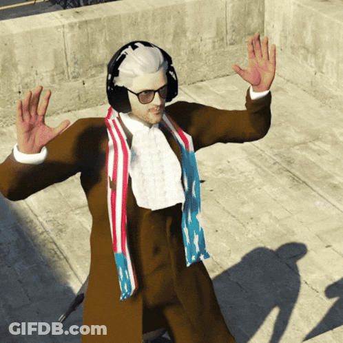 Man Wearing Headphones And Scarf With Hands Up GIF