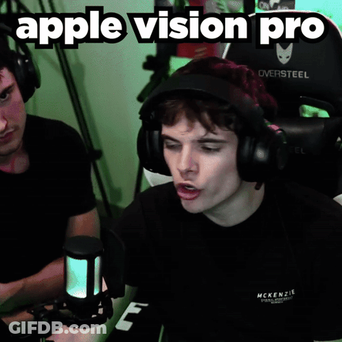 Man Wearing Headphones Apple Vision Pro GIF