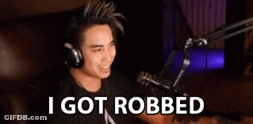 Man Wearing Headphones At Microphone Saying I Got Robbed GIF