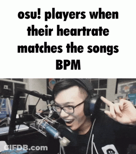 Man Wearing Headphones At Microphone Saying Osu Players Heartrate Matches Son GIF