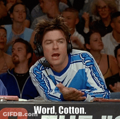 Man Wearing Headphones Before Word Cotton Sign GIF