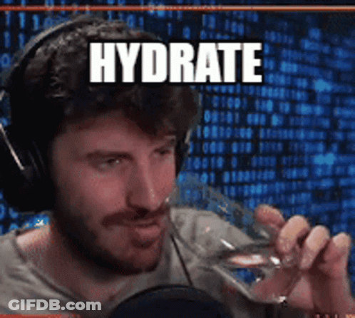 Man Wearing Headphones Drinking Water Hydrate GIF