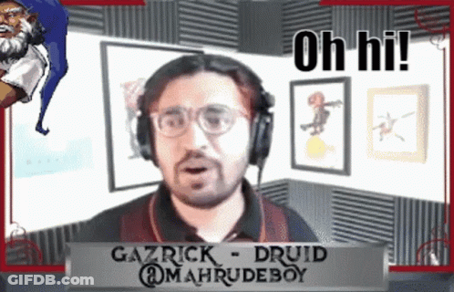 Man Wearing Headphones Gazrick Druid Sign GIF
