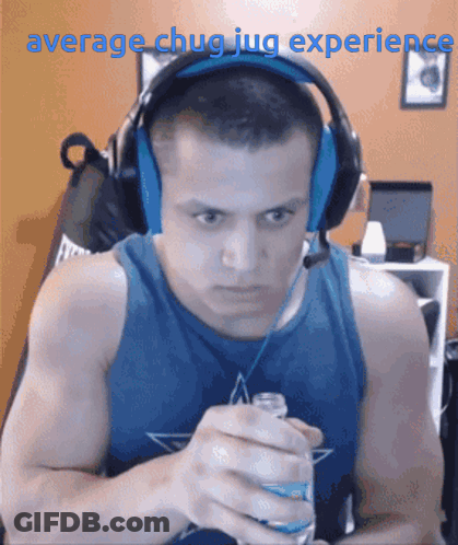 Man Wearing Headphones Holding Water Bottle GIF