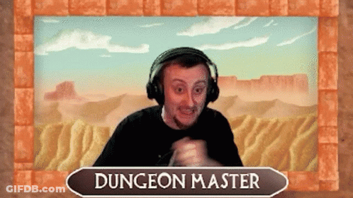 Man Wearing Headphones In Front Of Dungeon Master Picture GIF