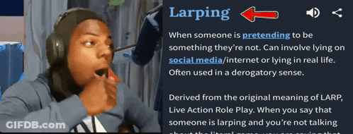 Man Wearing Headphones Looking At Larping Definition GIF