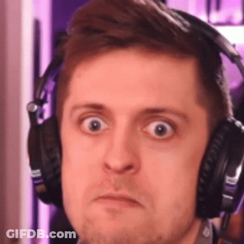 Man Wearing Headphones Making Funny Face GIF