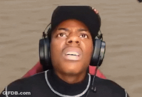 Man Wearing Headphones Making Funny Face With Eyes Closed GIF