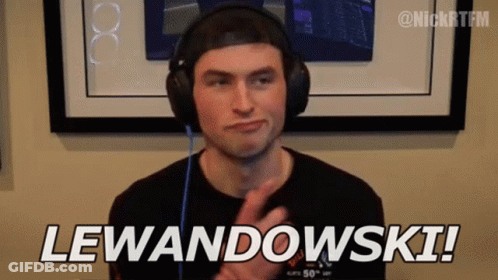 Man Wearing Headphones Making Peace Sign Says Lewandowski GIF