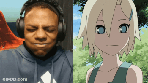 Man Wearing Headphones Next To Blonde Girl GIF