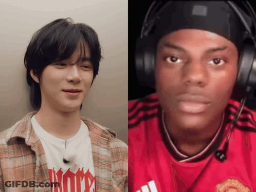 Man Wearing Headphones Next To Man In United Shirt GIF