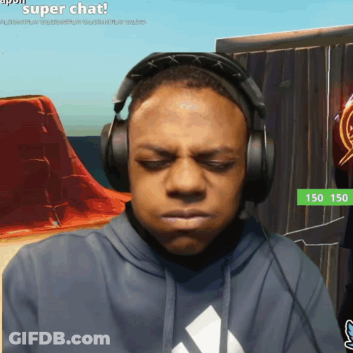 Man Wearing Headphones Playing Video Game GIF